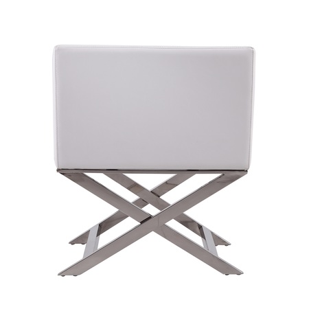Manhattan Comfort Hollywood Lounge Accent Chair in White and Polished Chrome AC050-WH